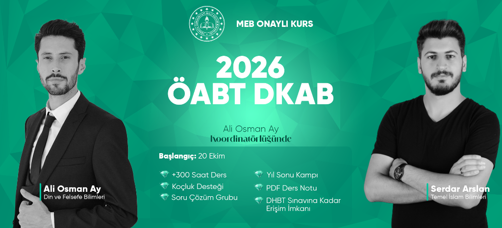 2026 ÖABT DKAB Ali Osman Ay ve Serdar Arslan Canlı Ders Paketi
